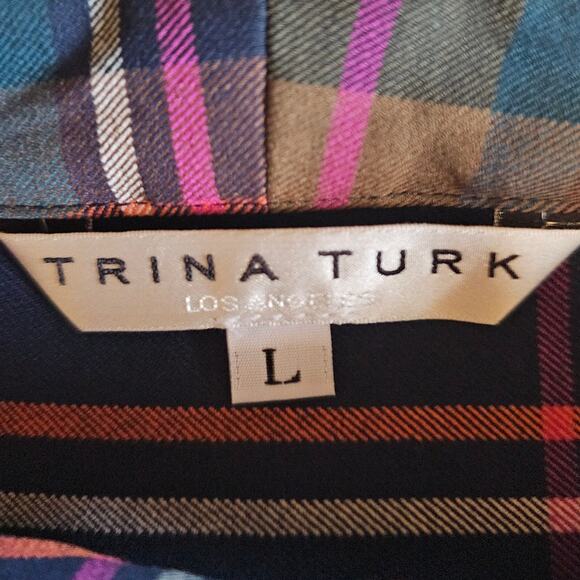 Trina Turk Multicolor Plaid Blouse - Picture 4 of 8